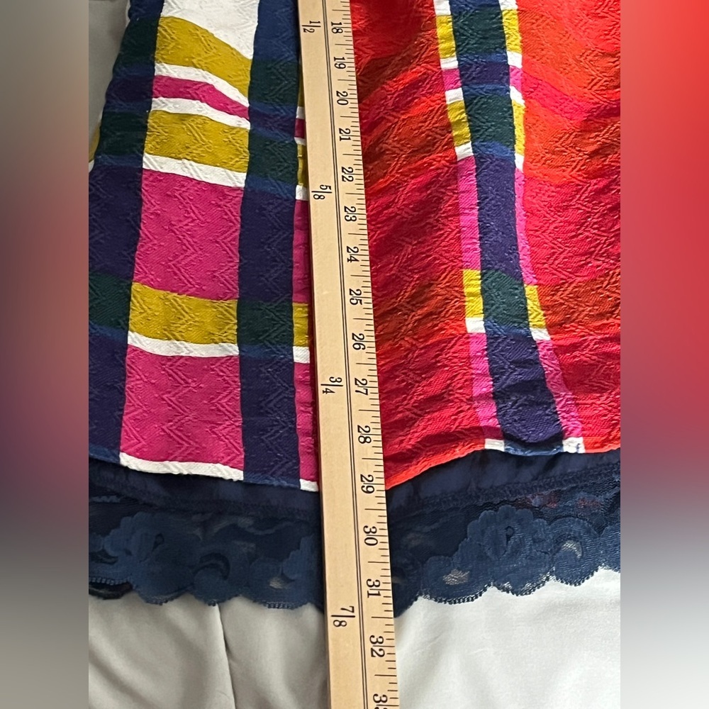 Trina Turk Nanna Dress Multicolor Plaid Sleeveless Adjustable Lined Cotton 0 - Picture 14 of 14